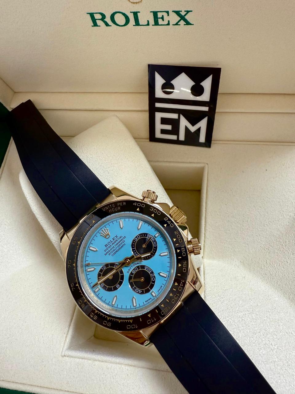 Rolex Daytona / Gold Azul-Turquesa